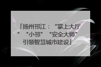 扬州邗江：“掌上大厅”“小邗”“安全大师”引领智慧城市建设