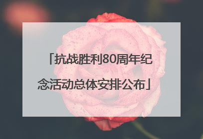 抗战胜利80周年纪念活动总体安排公布