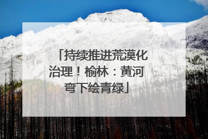 持续推进荒漠化治理！榆林：黄河弯下绘青绿