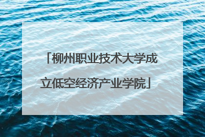 柳州职业技术大学成立低空经济产业学院