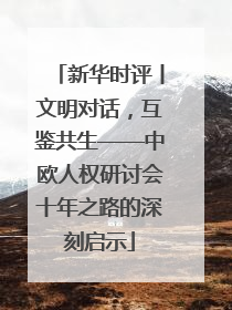 新华时评丨文明对话，互鉴共生——中欧人权研讨会十年之路的深刻启示
