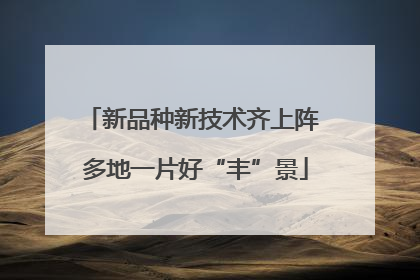 新品种新技术齐上阵 多地一片好“丰”景