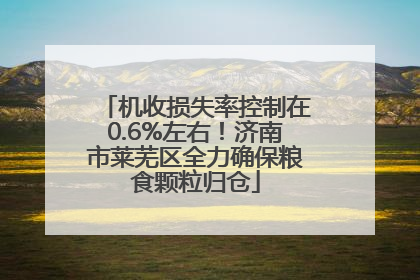 机收损失率控制在0.6%左右！济南市莱芜区全力确保粮食颗粒归仓