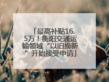 最高补贴16.5万！衡阳交通运输领域“以旧换新”开始接受申请
