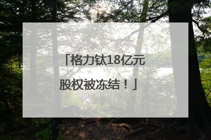 格力钛18亿元股权被冻结！