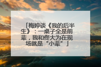 梅婷谈《我的后半生》：一桌子全是前辈，我和佟大为在现场就是“小辈”