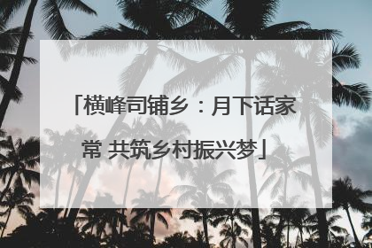 横峰司铺乡：月下话家常 共筑乡村振兴梦