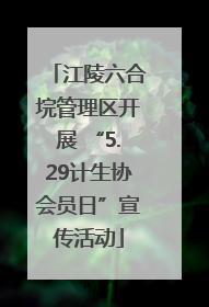 江陵六合垸管理区开展 “5.29计生协会员日”宣传活动