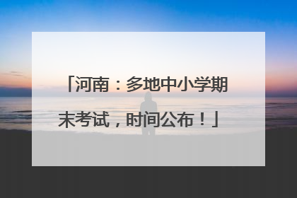 河南：多地中小学期末考试，时间公布！