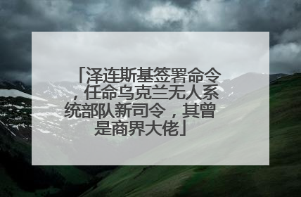 泽连斯基签署命令，任命乌克兰无人系统部队新司令，其曾是商界大佬