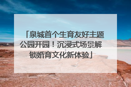 泉城首个生育友好主题公园开园！沉浸式场景解锁婚育文化新体验