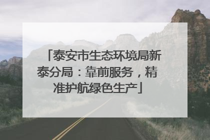 泰安市生态环境局新泰分局：靠前服务，精准护航绿色生产