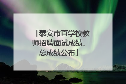 泰安市直学校教师招聘面试成绩、总成绩公布