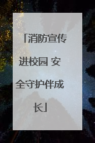 消防宣传进校园 安全守护伴成长