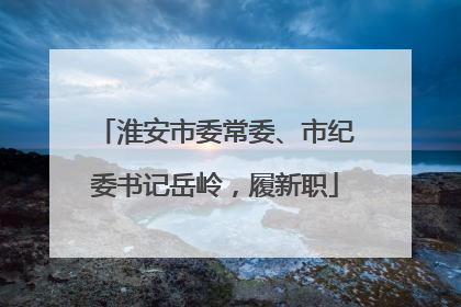 淮安市委常委、市纪委书记岳岭，履新职