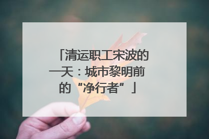 清运职工宋波的一天：城市黎明前的“净行者”