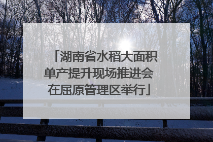 湖南省水稻大面积单产提升现场推进会在屈原管理区举行