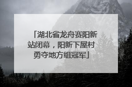 湖北省龙舟赛阳新站闭幕，阳新下屋村勇夺地方组冠军