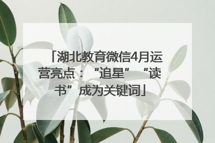 湖北教育微信4月运营亮点：“追星”“读书”成为关键词