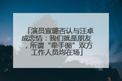演员宣璐否认与汪卓成恋情：我们就是朋友，所谓“牵手图”双方工作人员均在场