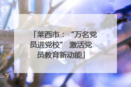 莱西市：“万名党员进党校” 激活党员教育新动能