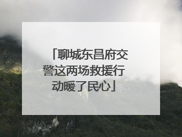 聊城东昌府交警这两场救援行动暖了民心