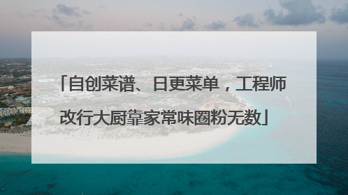 自创菜谱、日更菜单，工程师改行大厨靠家常味圈粉无数