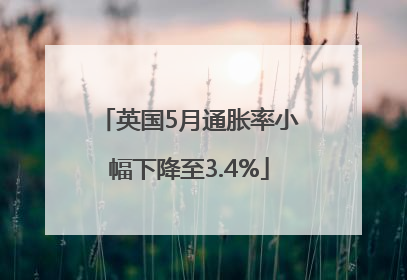 英国5月通胀率小幅下降至3.4%