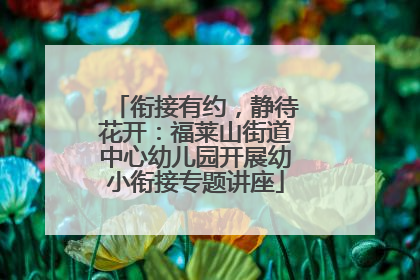 衔接有约，静待花开：福莱山街道中心幼儿园开展幼小衔接专题讲座