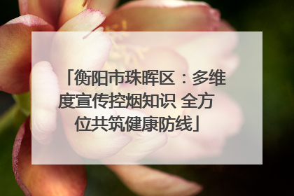 衡阳市珠晖区：多维度宣传控烟知识 全方位共筑健康防线
