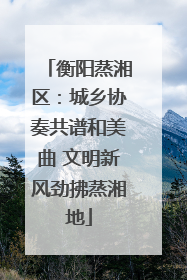 衡阳蒸湘区：城乡协奏共谱和美曲 文明新风劲拂蒸湘地