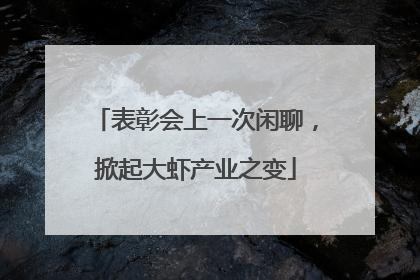表彰会上一次闲聊，掀起大虾产业之变