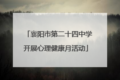 襄阳市第二十四中学开展心理健康月活动