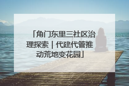 角门东里三社区治理探索｜代建代管推动荒地变花园