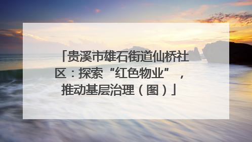 贵溪市雄石街道仙桥社区：探索“红色物业”，推动基层治理（图）