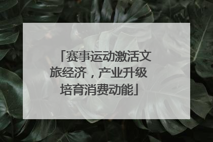 赛事运动激活文旅经济，产业升级培育消费动能