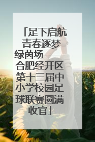 足下启航 青春逐梦绿茵场——合肥经开区第十三届中小学校园足球联赛圆满收官