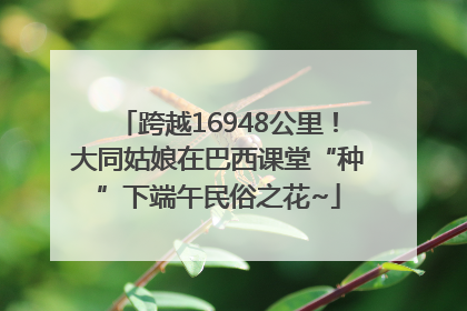 跨越16948公里！大同姑娘在巴西课堂“种”下端午民俗之花~