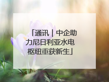 通讯｜中企助力尼日利亚水电枢纽重获新生