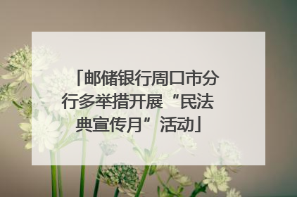邮储银行周口市分行多举措开展“民法典宣传月”活动