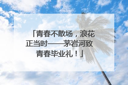 青春不散场，浪花正当时——茅岩河致青春毕业礼！