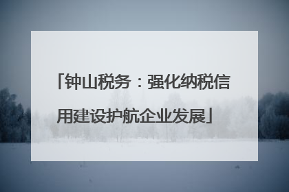 钟山税务：强化纳税信用建设护航企业发展