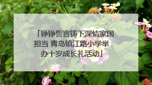 铮铮誓言铸下深情家国担当 青岛镇江路小学举办十岁成长礼活动