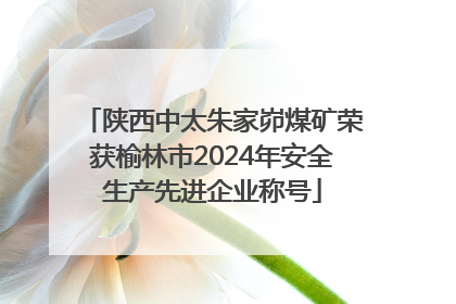 陕西中太朱家峁煤矿荣获榆林市2024年安全生产先进企业称号