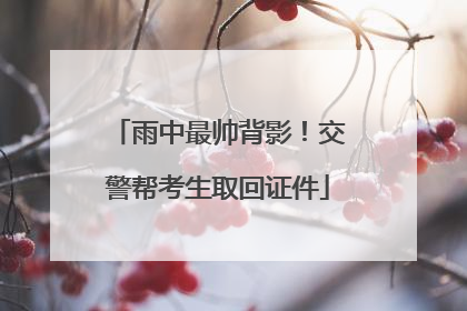 雨中最帅背影！交警帮考生取回证件