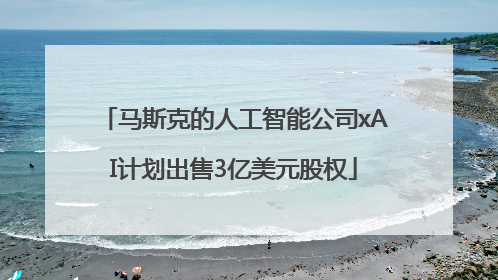 马斯克的人工智能公司xAI计划出售3亿美元股权