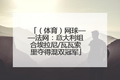 （体育）网球——法网：意大利组合埃拉尼/瓦瓦索里夺得混双冠军