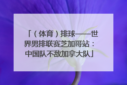 （体育）排球——世界男排联赛芝加哥站：中国队不敌加拿大队