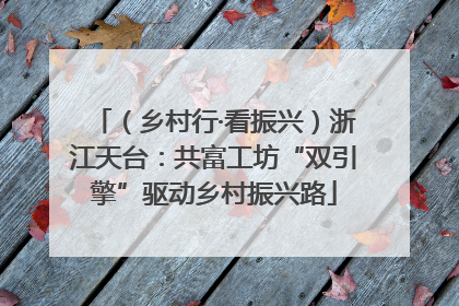 （乡村行·看振兴）浙江天台：共富工坊“双引擎”驱动乡村振兴路