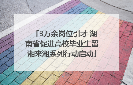 3万余岗位引才 湖南省促进高校毕业生留湘来湘系列行动启动